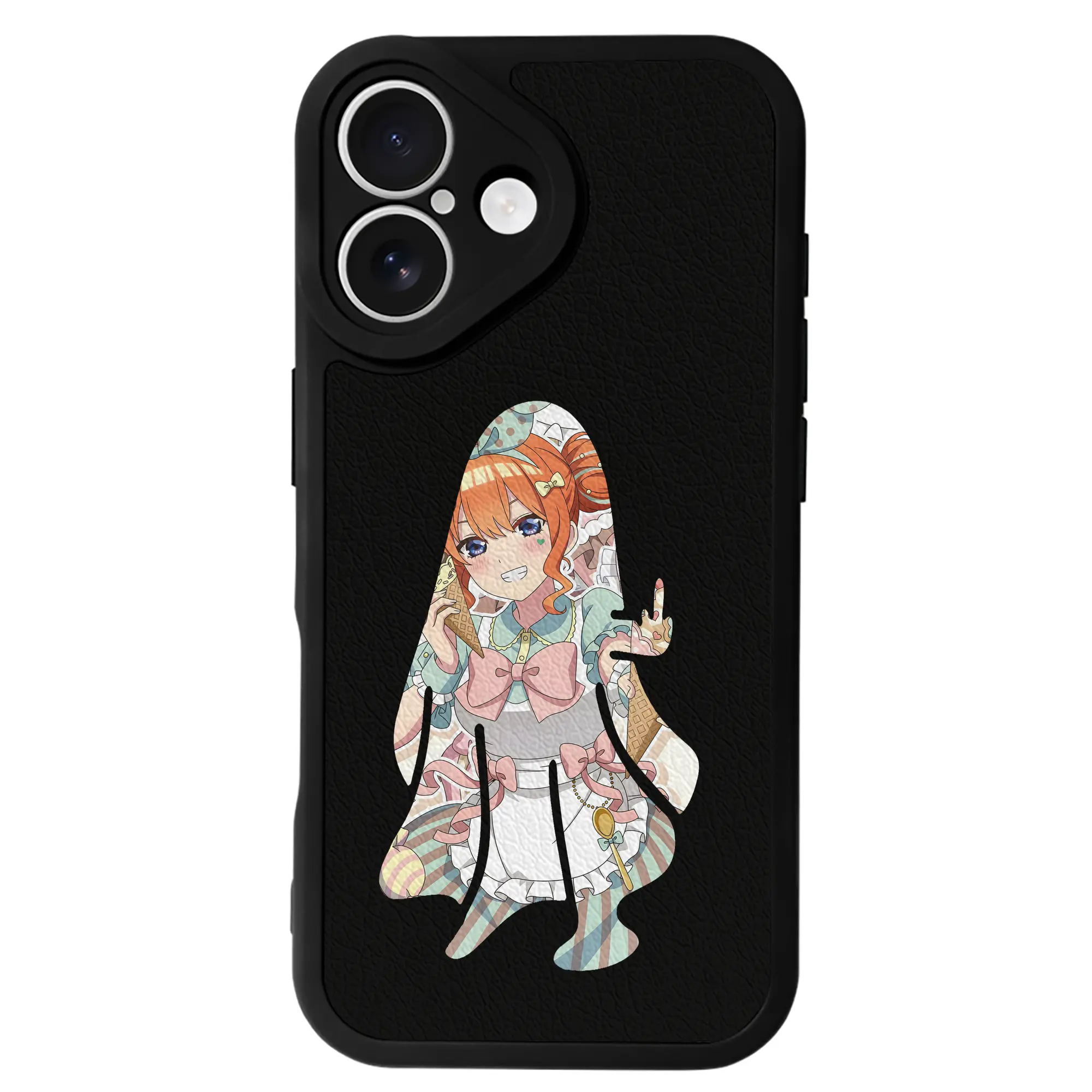 五等分の花嫁 グッズ 中野 四葉 - IPhone 16シリーズ対応 ・ シリコンスマホケース ・ レザー調 ・ 高精度フィット ・ 耐衝撃 ・ ワイヤレス充電対応 ・ 精密カット